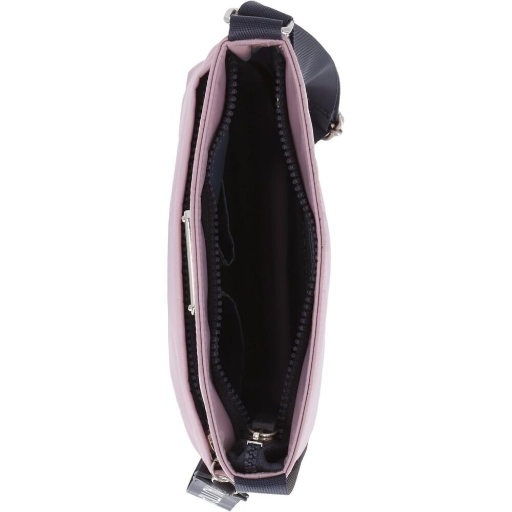 Women's Lilac Rose Nylon Crossbody Bag Purse with Adjustable Shoulder Strap - Picture 4 of 6